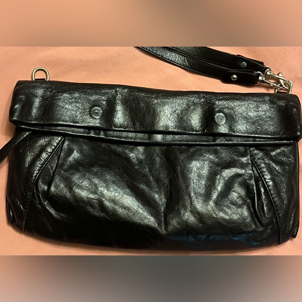 Gianni Chiarini genuine leather, black small handbag or clutch.